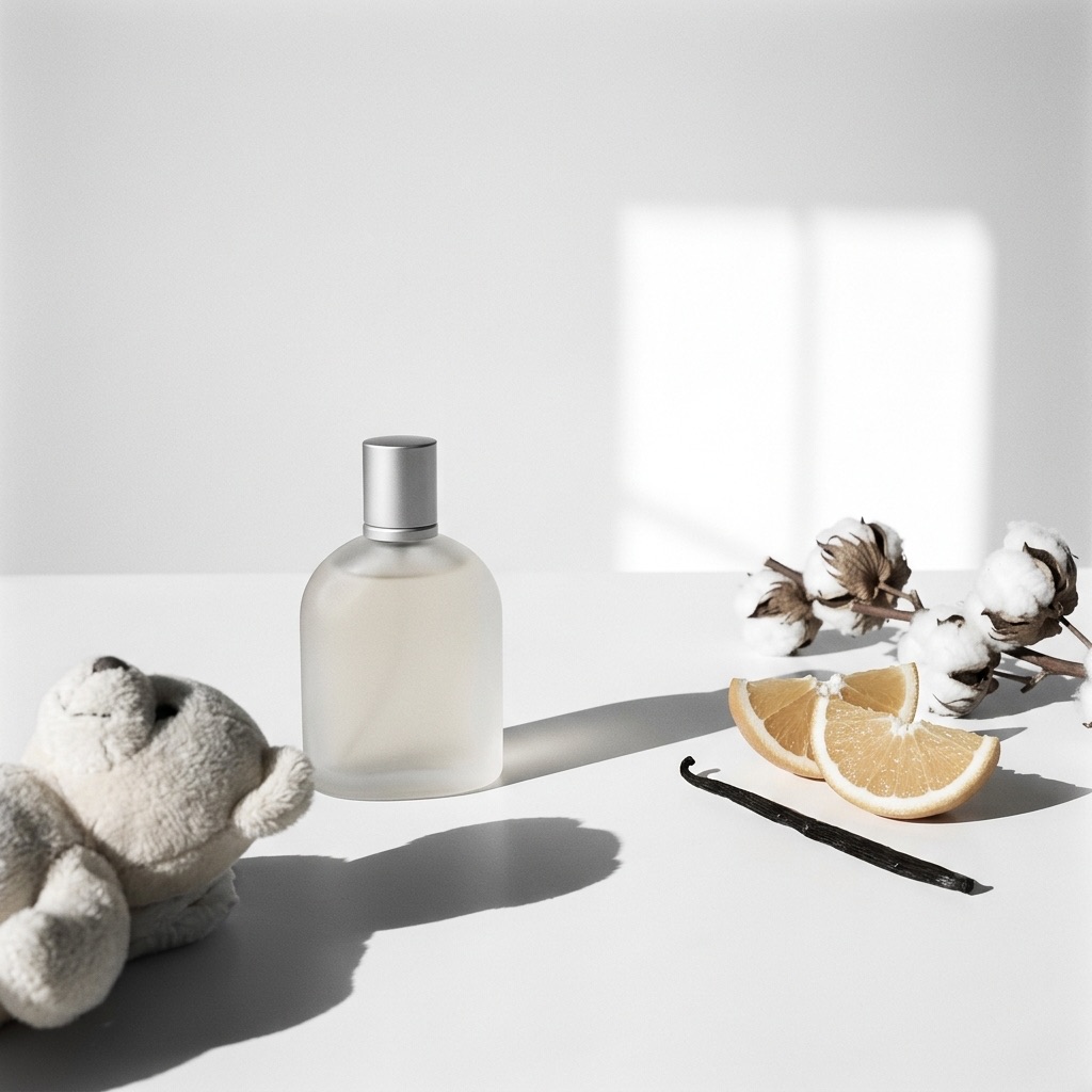 Adolescente e criança a descobrir o mundo das fragrâncias, ilustrando a escolha do primeiro perfume.